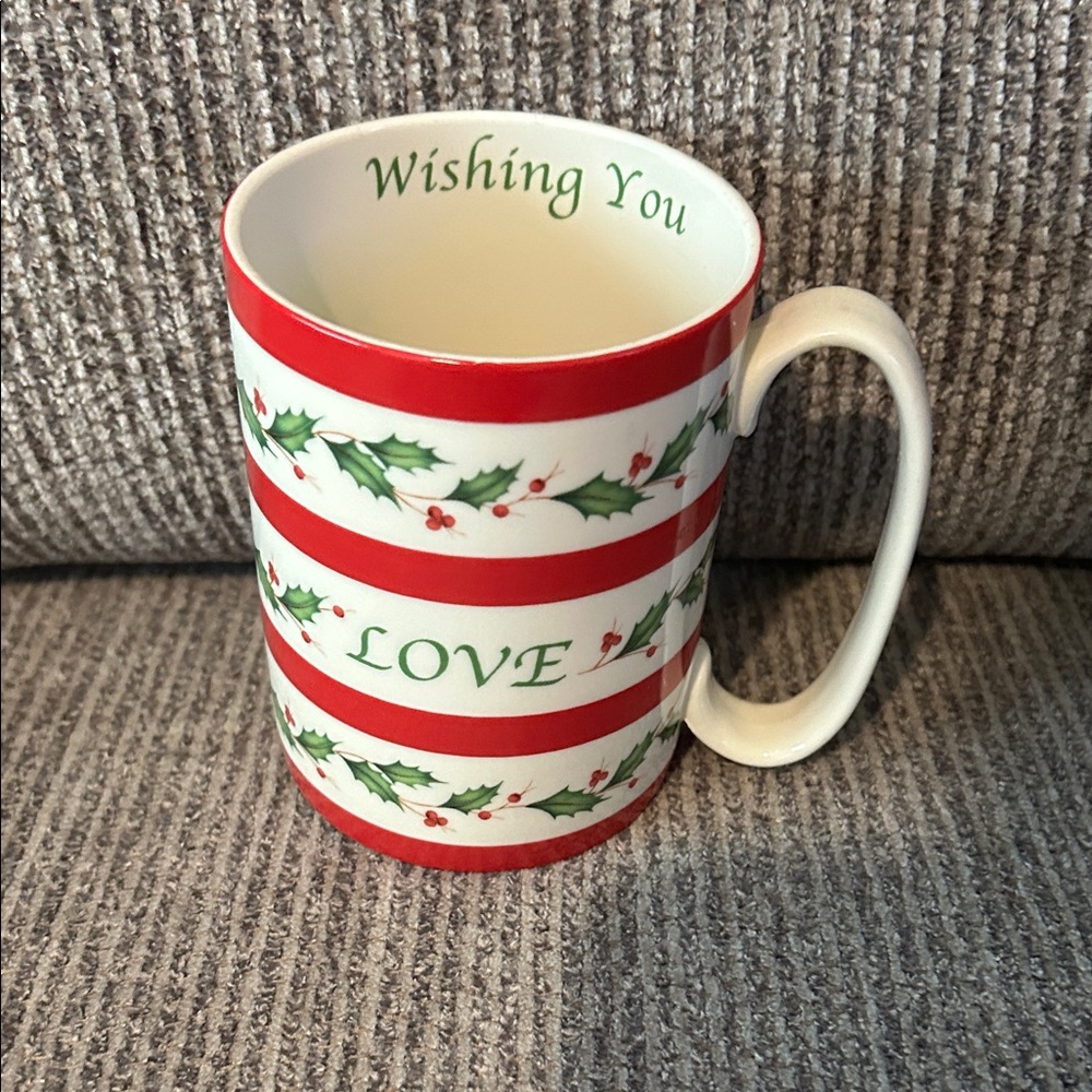 Lenox Red and White Holiday Mug